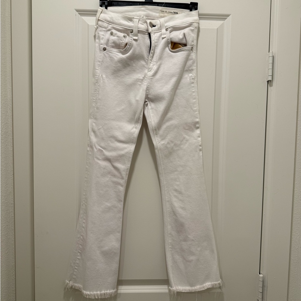 rag & bone Flare White Jeans